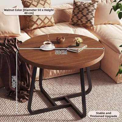 FWTDF | Mid Century Style Round Walnut Wood Coffee Table