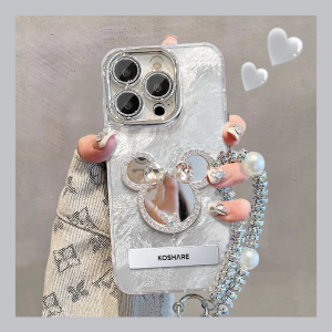 Mickey Mirror Design Phone Case Apple 16Promax Compatible Luxury Pura70 Light Luxury Reno12 Stand Female Honor 200/Xiaomi