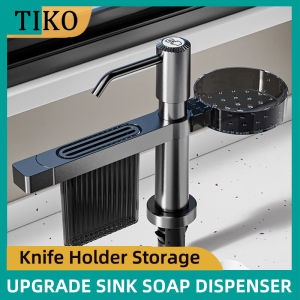 Quick Loading Kitchen Sink Liquid Soap Pump With Knife Holder Press Sink Soap Dispenser Detergent Extension Tube