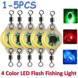 5-1pcs LED Fishing Lure Light Flashing 4Color Deep Drop Underwater Eye Shape Fishing Squid Fishing Bait Luminous Attracting Fish