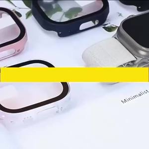 2PCS Case+glass For Apple Watch Ultra 49mm 45mm 42mm 41mm 44mm 40mm Film Screen Protector Bumper IWatch Serie 5 8 7 SE 6 Cover