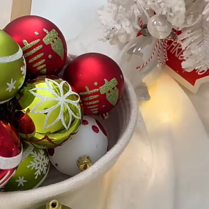 Christmas Bauble Ornament Set Red Gold Shatterproof Xmas Tree Hanging Balls with Gift Box Multi-size Christmas Decorations