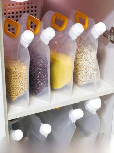 Kitchen Flour Storage Container Sealed Bag Moisture Proof Bug Proof Plastic Storage Box Rice Tub for Home Use 4L-5L Capacity