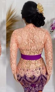Kebaya Jadi Brokat Prancis Metalic Glossy Benang Prada Lengan Panjang Premium