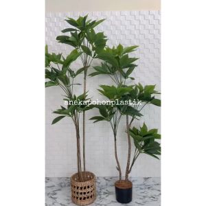 Pohon Artificial Daun Manggis Variasi Tinggi 150 & 170 Cover Eceng Gondok Motif Hiasan Sudut Rumah