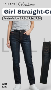 [Rejected Clearance] Teenager Girls Slim Fit Straight Cut Denim Long Jeans Slightly Stretchy Fabric Age 10-16 to Adult Thin Lady