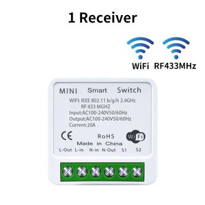 16A Tuya WiFi Smart Switch Alexa Google Assistant Voice Control Intelligent Switch Receiver RF433Mhz Wireless Push Button Remote
