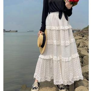 ●ECLAIRE● 003 Rok Midi Katun Bordir Kombinasi Lace Brokat Tiered Susun Kasual Robleza Import Premium 9844