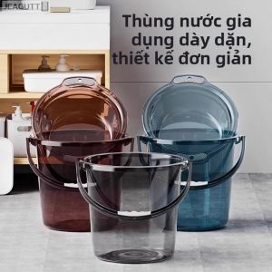 jeagutt | Multipurpose Water Storage Bucket Thickened Plastic Light Luxury Transparent With Lid