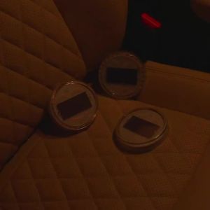 Solar Powered Car Smiley Face LED Warning Light Suction Cup Wireless Rear Window Light Windshield Flashing Atmosphere Lamp
