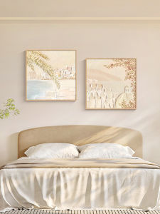 French Cream Style Abstract Texture Landscape Decorative Painting Pink Sunrise Living Room Wall Art Modern Home Decor