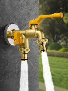 Outdoor Anti-Freeze Faucet 1 Inlet 2 Outlets Copper
