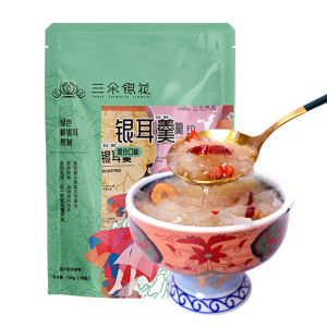 Quickly Ready Dried Silver Ear Mushroom Soup Three Petaled Silver Flower Breakfast No Cooking Required with Goji Berries And Red Dates