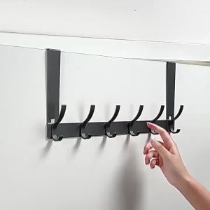 2/4pcs Over The Door Hooks Door Hanger Hooks for Hanging Over-The-Door Towel Racks for Bathroom with 6 Coat Hooks Coat Rack