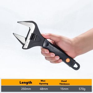 NiuXiang | Bộ Cờ Lê Miệng Rộng Có Thể Điều Chỉnh 6 Inch & 10 Inch Tay Cầm Mềm Thép Cr-V Cờ Lê Miệng Mở Dùng Cho Hệ Thống Ống Nước