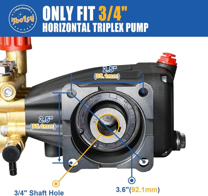TOOLCY%20Pressure%20Washer%20Pump%203400%20PSI%20Max%203.0%20GPM,%203/4%20inch%20Shaft%20Horizontal%20Triplex%20Plunger%20Pump%20Replacement,%20Direct%20Drive,%20with%20Unloader,%205%20Nozzle%20Tips,%203/8"%20QC%20to%20M22-14mm%20Adapter%20-%20Image%204