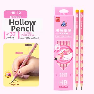 deli | Correction Grip Pencil Large Triangle Shaft Pink
