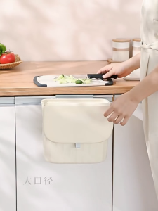 Kitchen Trash Can Wall Mounted Hanging Trash Bin with Lid Garbage Can for Cabinet Under Sink Waste Garbage Compost Bin Trash