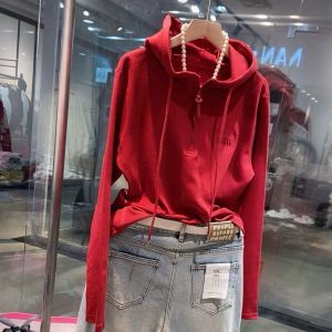 Hooded Semi-zippered Stylish Versatile Spring Wear Sweater