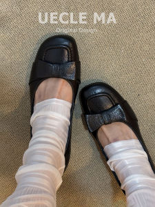 MASHUJIA | French Style Square Toe Bow Mary Jane High Heel Shoe