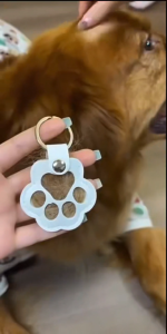 PU Leather Paw Pet Fur Keepsake Keychain Pet Hair Storage Memorial Gift for Cat & Dog Lovers