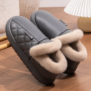Dép Bông Nam Mùa Đông 2025 Mới Trong Nhà Chống Trượt Ấm Áp Chống Thấm Nước Đế Cao Su Dép Bông Nam Đế Cao Su Thường Ngày