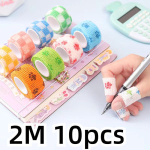 2m 10PCS Cute Printed Self Adhesive Elastic Bandage Colorful Sports Wrap Tape First Aid Kit Tape
