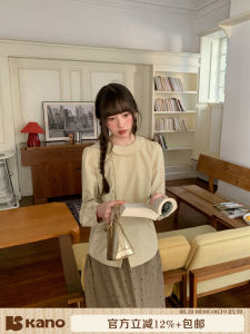 Collar Lace-up Placket Long Sleeve Blouse