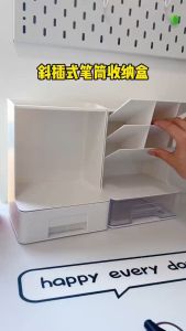 Multifunctional Desktop Storage Box Dust-proof Cosmetics Storage Box Office Student Desk Stationery Storage Pen Holder