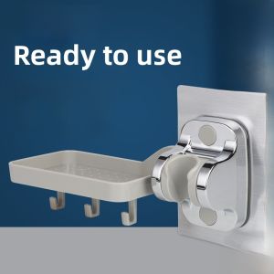 Multi-Functional Shower Head Holder Bathroom Adjustable Strong No-Nail Installation Universal Base Shower Spray Fixed Seat