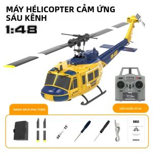 Máy Bay Trực Thăng Điều Khiển Từ Xa JJRC C032 UH-1 Không Chổi Than Sẵn Sàng Bay Con Quay Hồi Chuyển 6 Trục Lật 3D Một Chạm Định Vị Luồng Quang Học Thời Gian Bay 10-20 Phút Đồ Chơi Mô Hình