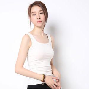 UPcosy | Áo Thun Cổ U Bông Cotton Trắng Gợi Cảm