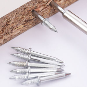 Amoki【Ready in Stock】 50/100Pcs Double Headed Nail for Seamless Wood Paneling Non-marking Nails Skirting Line Fixator