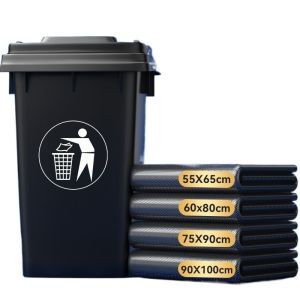 Large Size Thickened Drawstring Plastic Garbage Bags Black Property Bucket Super Large Kitchen Food Waste Bags Commercial Use