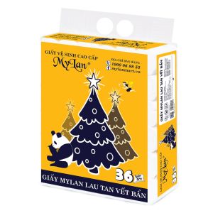 GIẤY VỆ SINH GẤU THÔNG MYLAN 36 Cuộn Không Lõi 4 Lớp Dai Mềm Mịn