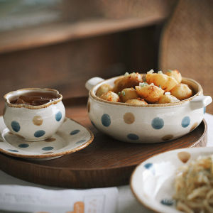 Zeteng Home Original Personality Ins Famous Dish Plate Set Ceramic Dinnerware Beautiful Wave Dot Photography High Aesthetic Value