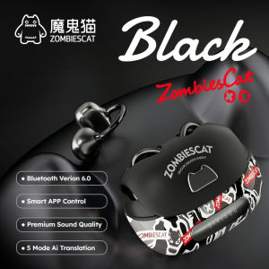 魔鬼猫/ZombiesCat | Zombies Cat B23 Graffiti Design Bluetooth 6.0 OWS Ear Clip Earbuds AI Translating Headphone TWS Wireless Earphone with Smart APP