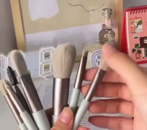 KUAS MAKE UP SET / BRUSH MAKE UP 8 IN 1 POUCH / BRUSH POWDER MAKE UP BLUSH ON MINI PORTABLE