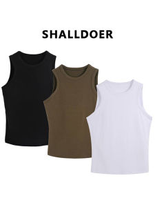 Shalldoer | Korean Style Sleeveless Thin Breathable Base Layer Vest Top Womens Pure Color Simple Design Summer T-Shirt Fashionable All-Match Slim Fit Base Layer Tank Top
