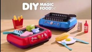 20Pcs DIY Kitchen Cooking Toy Set With Sound & Light Color Multi-Functional Induction Children‘s Play House Food Toys Gifts
