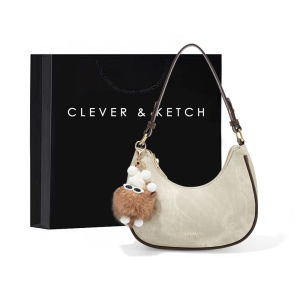 Elegant Simple Moon-Shaped Single Shoulder Bag for Women Retro Versatile Underarm Bag Fashionable Trendy Polyester Lining