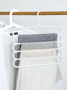 ตู้เสื้อผ้าแบบมีชั้นหลายชั้นสำหรับเก็บกางเกง ทำจากพลาสติก รองรับกางเกงแบบกันลื่น ชั้นวางเสื้อผ้าในตู้เสื้อผ้าสำหรับใช้ในบ้าน