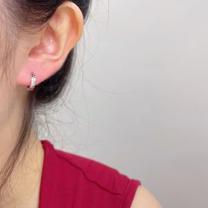 LAZO DIAMOND Two Way Wear Duo Textured Diamond-cut Hoop Earrings in 9k White Gold