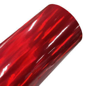 Premium Gloss Holographic Chrome Red Vinyl Wrap DIY Air-Release Adhesive Film Car Decal Wrapping Foil