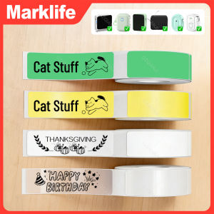 Marklife P15 Label Sticker Paper Roll Thermal Self-adhesive White Color Transparents Tape Paper For Mini Thermal Printer D30 P12