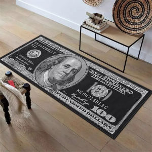 VIKAMA Creative Dollar Striped Rug Durable and Easy-to-Clean Home Decor Room and Living Room Decorative Floor Mat