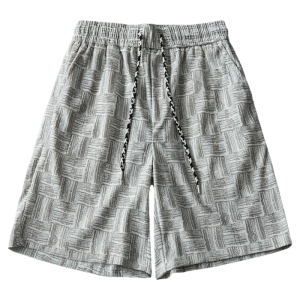 ZHUOCAN | Quần Short Rộng Họa Tiết Caro Đã Phối Màu Xoài 5-inch
