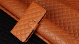 Faux Leather Phone Case for IPhone 17e 16 15 14 13 12 11 Pro Plus Pro Max Stylish Embossed Plaid Drop-proof Cover Built-in Stand