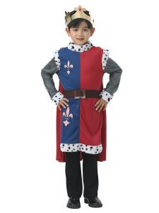 Medieval King Prince Costume Childrens Historical Theme Performance Stage Show Halloween Party Outfit Polyester Fiber 100%