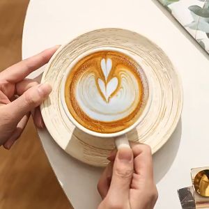 JCeramics Japanese Ceramic Spiral Celebrity Style Milk Coffee Drink Cup